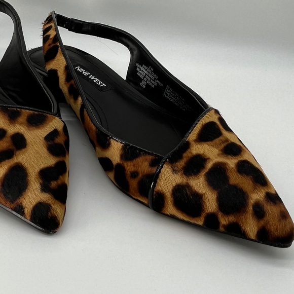 6M Nine West Leopard Print Cowhide Slings - Picture 8 of 9